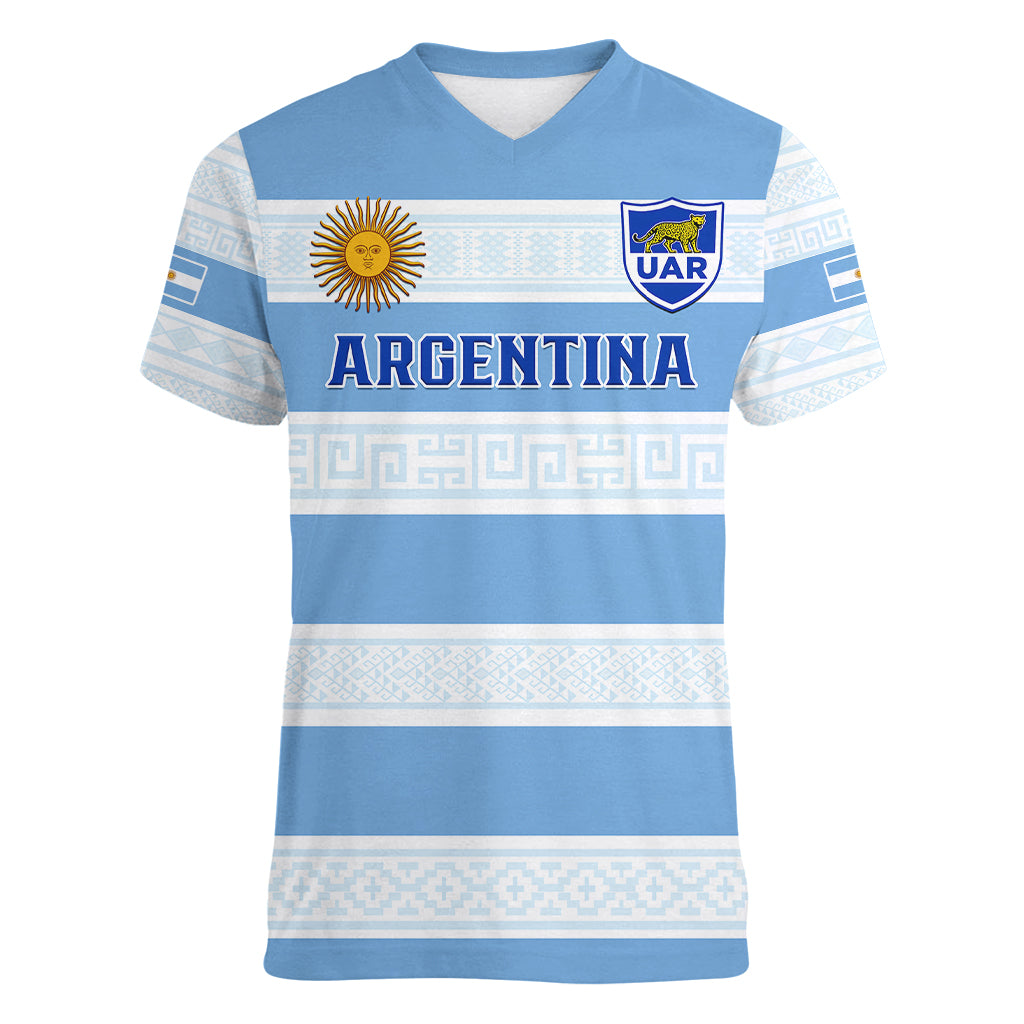 argentina-rugby-women-v-neck-t-shirt-los-pumas-2023-go-champions-unique-style