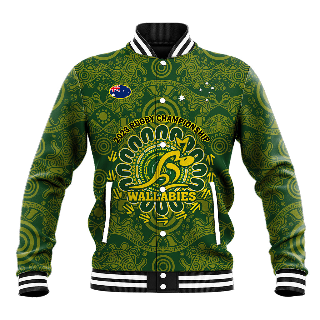 Australia Rugby Baseball Jacket Wallabies 2023 Go Champions Indigenous Art - Wonder Print Shop