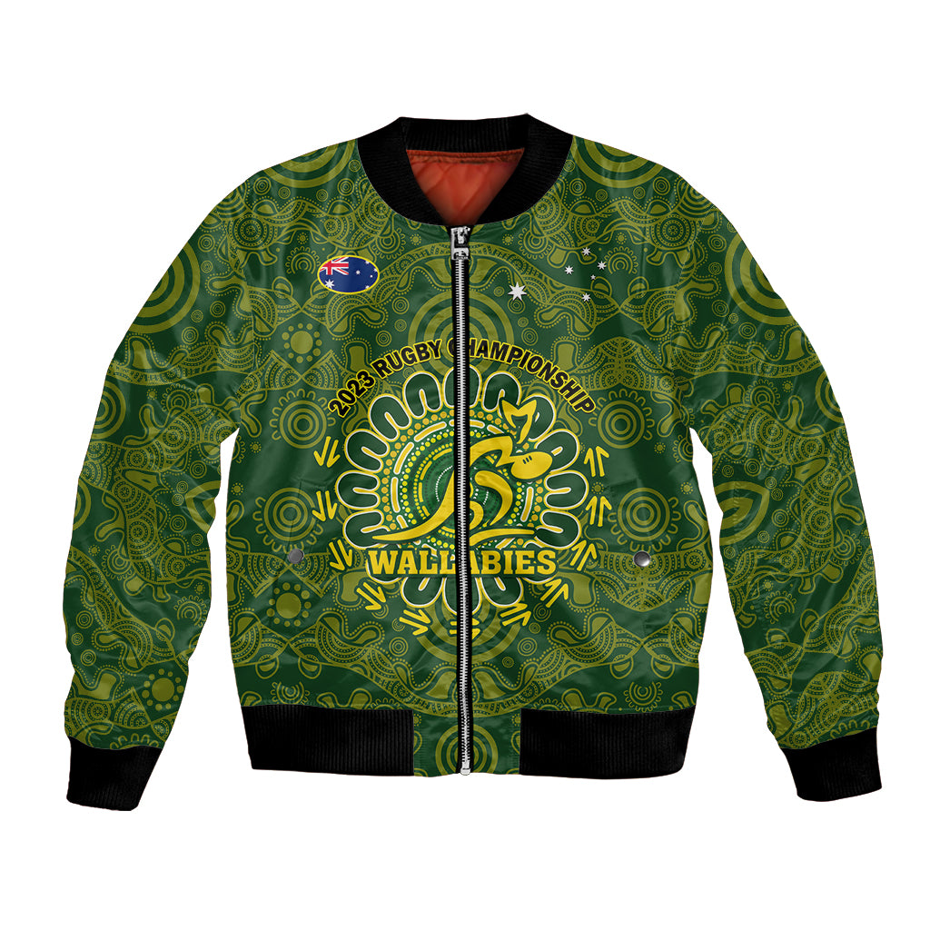 Australia Rugby Bomber Jacket Wallabies 2023 Go Champions Indigenous Art - Wonder Print Shop