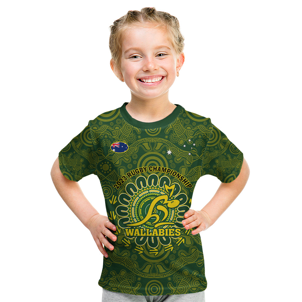 Australia Rugby Kid T Shirt Wallabies 2023 Go Champions Indigenous Art - Wonder Print Shop