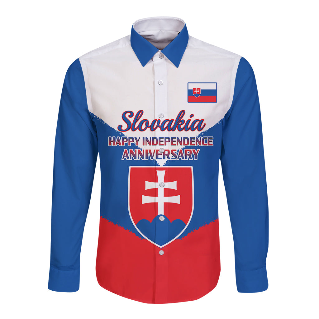 17 July Slovakia Independence Day Long Sleeve Button Shirt Proud To Be Slovensko - Wonder Print Shop