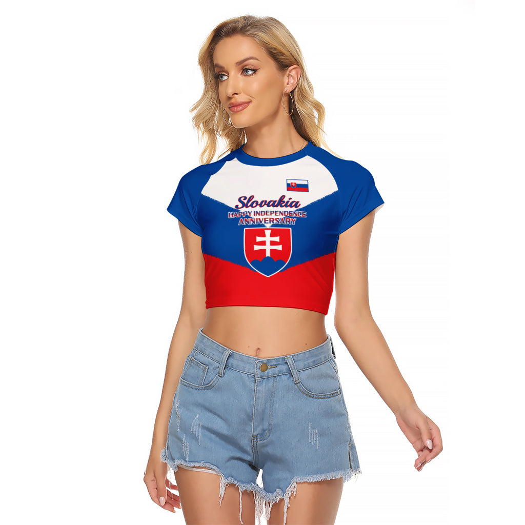 17 July Slovakia Independence Day Raglan Cropped T Shirt Proud To Be Slovensko - Wonder Print Shop