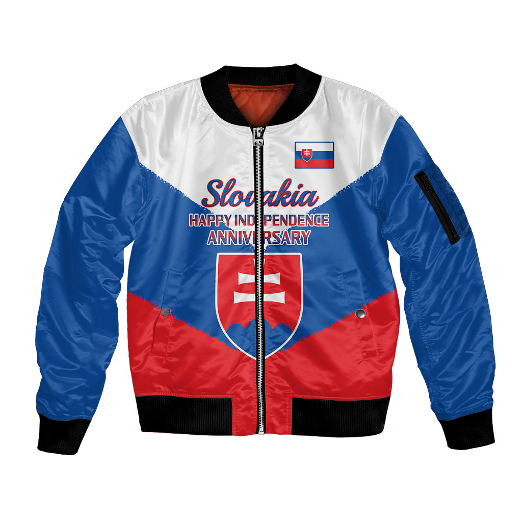 17 July Slovakia Independence Day Sleeve Zip Bomber Jacket Proud To Be Slovensko - Wonder Print Shop