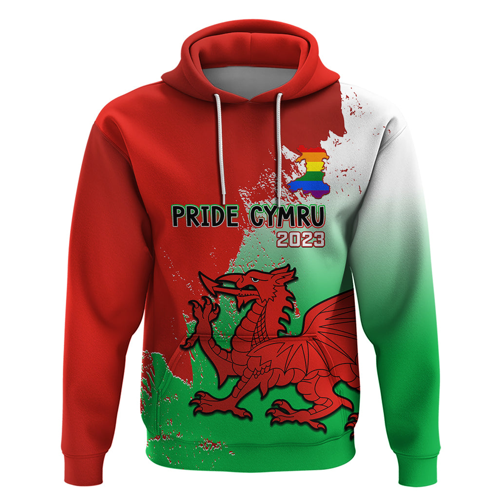 Custom Pride Cymru Hoodie 2023 Wales LGBT With Welsh Red Dragon - Wonder Print Shop