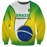 Unisex Brazil-themed sweatshirt, green/yellow gradient, Independence Day print