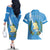 Guatemala Independence Day Couples Matching Off The Shoulder Long Sleeve Dress and Hawaiian Shirt Coat Of Arms With Resplendent Quetzal Grunge Style - Wonder Print Shop