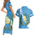 Guatemala Independence Day Couples Matching Short Sleeve Bodycon Dress and Hawaiian Shirt Coat Of Arms With Resplendent Quetzal Grunge Style - Wonder Print Shop