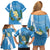 Guatemala Independence Day Family Matching Off Shoulder Short Dress and Hawaiian Shirt Coat Of Arms With Resplendent Quetzal Grunge Style - Wonder Print Shop