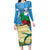 Guatemala Independence Day Long Sleeve Bodycon Dress Coat Of Arms With Resplendent Quetzal Grunge Style - Wonder Print Shop