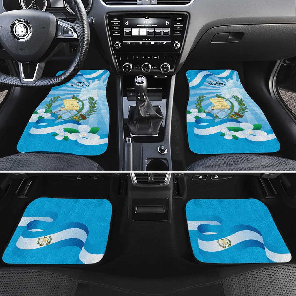 Guatemala Independence Day Car Mats Since 1821 Coat Of Arms With Tikal - Wonder Print Shop