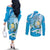 Guatemala Independence Day Couples Matching Off The Shoulder Long Sleeve Dress and Long Sleeve Button Shirt Since 1821 Coat Of Arms With Tikal