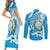 Guatemala Independence Day Couples Matching Short Sleeve Bodycon Dress and Long Sleeve Button Shirt Since 1821 Coat Of Arms With Tikal - Wonder Print Shop