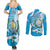 Guatemala Independence Day Couples Matching Summer Maxi Dress and Long Sleeve Button Shirt Since 1821 Coat Of Arms With Tikal - Wonder Print Shop