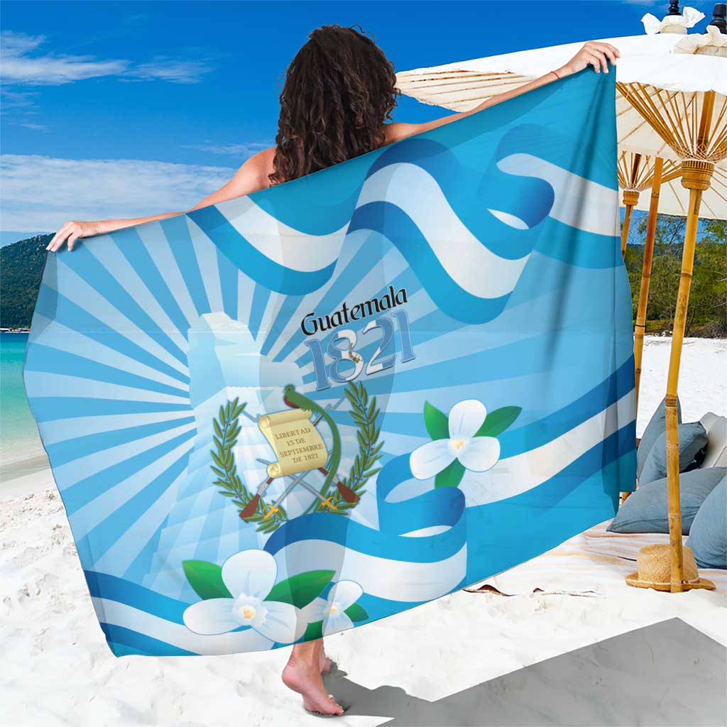 Guatemala Independence Day Sarong Since 1821 Coat Of Arms With Tikal - Wonder Print Shop