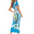 Guatemala Independence Day Short Sleeve Bodycon Dress Since 1821 Coat Of Arms With Tikal - Wonder Print Shop