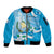 Guatemala Independence Day Sleeve Zip Bomber Jacket Since 1821 Coat Of Arms With Tikal - Wonder Print Shop