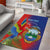 Personalized Costa Rica Independence Day Area Rug Scarlet Macaw Parrot With Coat Of Arms - Wonder Print Shop