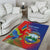 Personalized Costa Rica Independence Day Area Rug Scarlet Macaw Parrot With Coat Of Arms - Wonder Print Shop