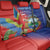 Personalized Costa Rica Independence Day Back Car Seat Cover Scarlet Macaw Parrot With Coat Of Arms - Wonder Print Shop