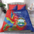 Personalized Costa Rica Independence Day Bedding Set Scarlet Macaw Parrot With Coat Of Arms - Wonder Print Shop