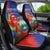 Personalized Costa Rica Independence Day Car Seat Cover Scarlet Macaw Parrot With Coat Of Arms - Wonder Print Shop