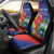 Personalized Costa Rica Independence Day Car Seat Cover Scarlet Macaw Parrot With Coat Of Arms - Wonder Print Shop