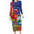 Personalized Costa Rica Independence Day Family Matching Long Sleeve Bodycon Dress and Hawaiian Shirt Scarlet Macaw Parrot With Coat Of Arms - Wonder Print Shop