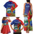 Personalized Costa Rica Independence Day Family Matching Tank Maxi Dress and Hawaiian Shirt Scarlet Macaw Parrot With Coat Of Arms - Wonder Print Shop