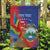 Personalized Costa Rica Independence Day Garden Flag Scarlet Macaw Parrot With Coat Of Arms - Wonder Print Shop