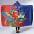 Personalized Costa Rica Independence Day Hooded Blanket Scarlet Macaw Parrot With Coat Of Arms