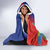 Personalized Costa Rica Independence Day Hooded Blanket Scarlet Macaw Parrot With Coat Of Arms