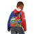 Personalized Costa Rica Independence Day Kid Hoodie Scarlet Macaw Parrot With Coat Of Arms - Wonder Print Shop