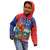 Personalized Costa Rica Independence Day Kid Hoodie Scarlet Macaw Parrot With Coat Of Arms - Wonder Print Shop