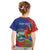 Personalized Costa Rica Independence Day Kid T Shirt Scarlet Macaw Parrot With Coat Of Arms - Wonder Print Shop