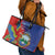 Personalized Costa Rica Independence Day Leather Tote Bag Scarlet Macaw Parrot With Coat Of Arms - Wonder Print Shop