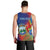 Personalized Costa Rica Independence Day Men Tank Top Scarlet Macaw Parrot With Coat Of Arms - Wonder Print Shop