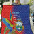 Personalized Costa Rica Independence Day Quilt Scarlet Macaw Parrot With Coat Of Arms