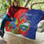 Personalized Costa Rica Independence Day Quilt Scarlet Macaw Parrot With Coat Of Arms