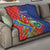 Personalized Costa Rica Independence Day Quilt Scarlet Macaw Parrot With Coat Of Arms