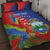 Personalized Costa Rica Independence Day Quilt Bed Set Scarlet Macaw Parrot With Coat Of Arms - Wonder Print Shop