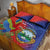 Personalized Costa Rica Independence Day Quilt Bed Set Scarlet Macaw Parrot With Coat Of Arms - Wonder Print Shop