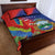 Personalized Costa Rica Independence Day Quilt Bed Set Scarlet Macaw Parrot With Coat Of Arms - Wonder Print Shop