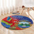 Personalized Costa Rica Independence Day Round Carpet Scarlet Macaw Parrot With Coat Of Arms