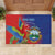 Personalized Costa Rica Independence Day Rubber Doormat Scarlet Macaw Parrot With Coat Of Arms - Wonder Print Shop