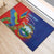 Personalized Costa Rica Independence Day Rubber Doormat Scarlet Macaw Parrot With Coat Of Arms - Wonder Print Shop