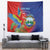 Personalized Costa Rica Independence Day Tapestry Scarlet Macaw Parrot With Coat Of Arms