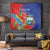 Personalized Costa Rica Independence Day Tapestry Scarlet Macaw Parrot With Coat Of Arms