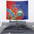 Personalized Costa Rica Independence Day Tapestry Scarlet Macaw Parrot With Coat Of Arms