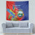 Personalized Costa Rica Independence Day Tapestry Scarlet Macaw Parrot With Coat Of Arms