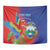 Personalized Costa Rica Independence Day Tapestry Scarlet Macaw Parrot With Coat Of Arms